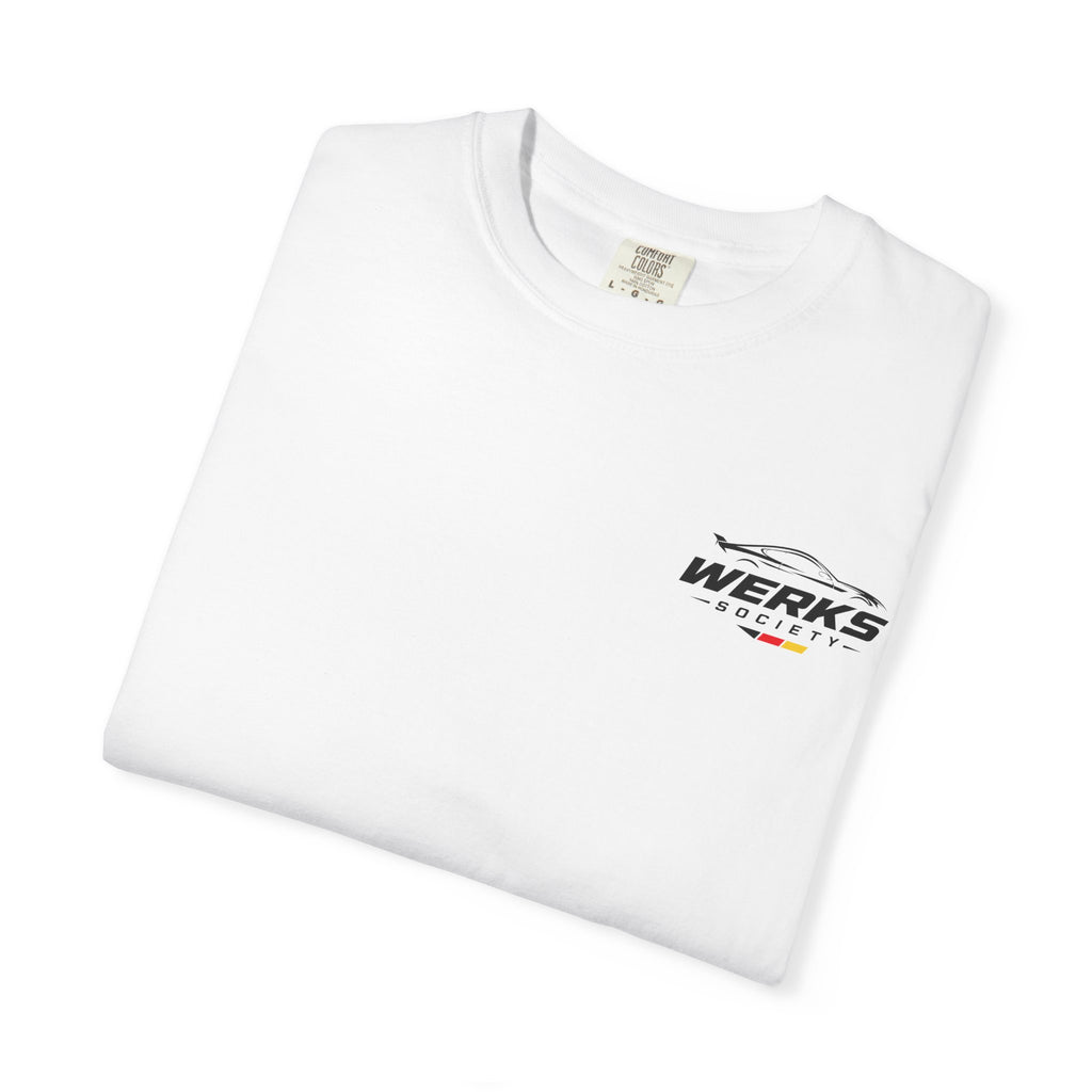 Three Side-Profile Sports Cars T-shirt | Werks Outline Racing Logo
